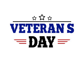 Patriotic Veterans Day Typography Design in Red and Blue