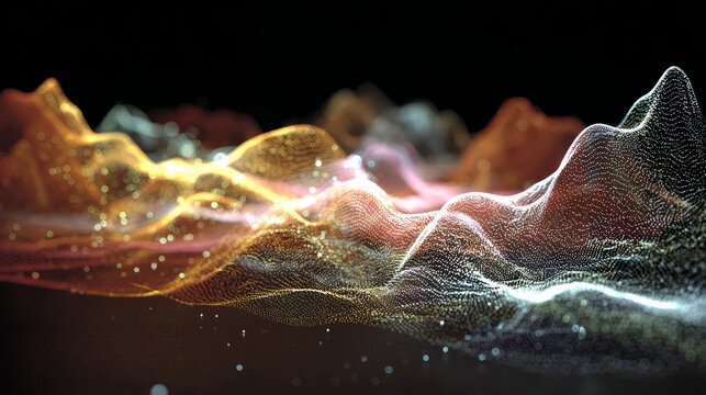 Colorful abstract wave pattern with dynamic light effects