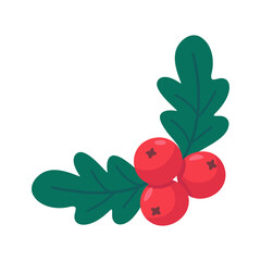 Holly Leaves and Red Berries Illustration