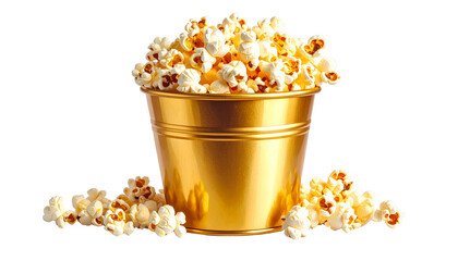 Big pile of delicious salty popcorn isolated on white background