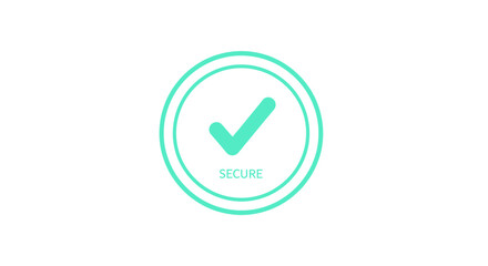 Trustworthy secure modern badge with checkmark for website security and privacy assurance, perfect for e-commerce brands and tech companies