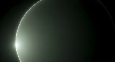 Dark minimalist backdrop with a muted sage-green glow arc, smooth misty diffusion, subtle noise film effect