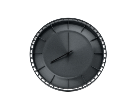 A Modern Charcoal Black Wall Clock 08 00 Eight O'Clock 8 00 For Modern Interiors 3D Illustration