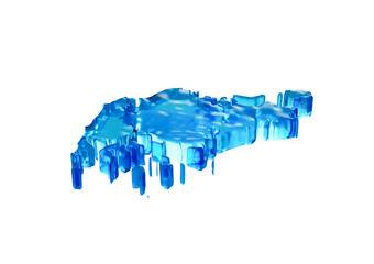 Water Ice Map Of Singapore Global Warming Melting Glacier In Deep Ocean Blue Water 3d Illustration