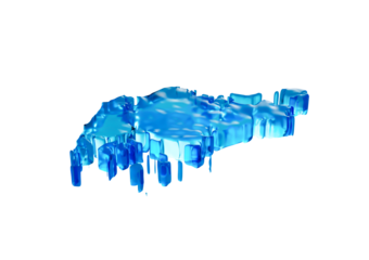 Water Ice Map Of Singapore Global Warming Melting Glacier In Deep Ocean Blue Water 3d Illustration