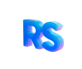 Stylized 3D RS letters in vibrant blue and purple for modern design projects. 3d illustration