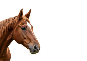 [Generative AI] 화이트 배경의 말 얼굴 클로즈업