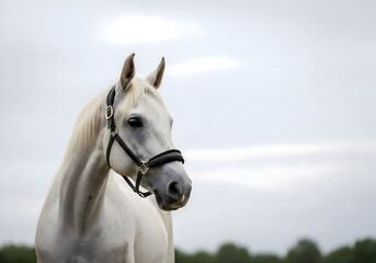 [Generative AI] 야외에서 촬영한 백마의 포트레이트