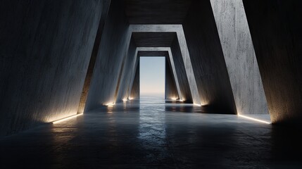 A futuristic abstract architectural concept 3D model