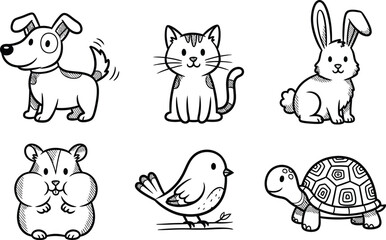 cute wild animal cartoon isolated on white background