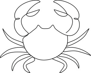 Minimalist Continuous One-Line Drawing of Crab Seafood