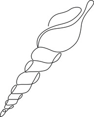 Minimalist Continuous One-Line Drawing of Long Snail