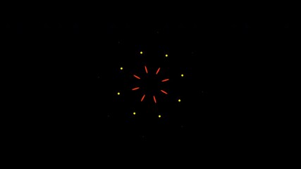Fireworks circle explosion animation video 4K