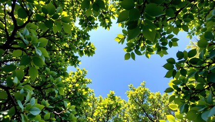 Canopy Green Foliage Leading Open Sky