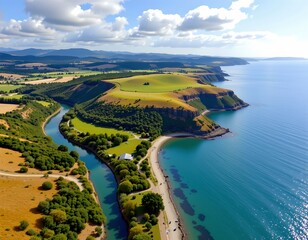 Coastal Dunes Under Partly Cloudy