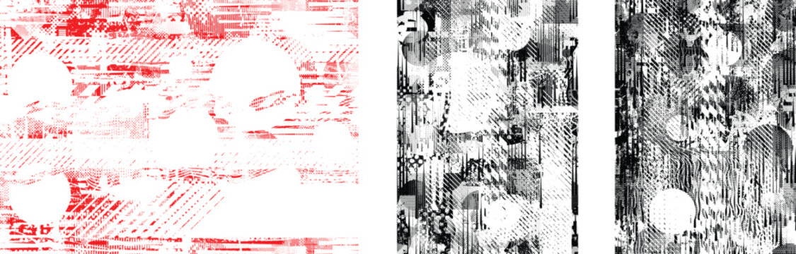 Set of grunge texture vector overlays with unique style for modern design,posters and digital layouts.Combined and mixed layered background for digital design. Vector backgrounds collection.