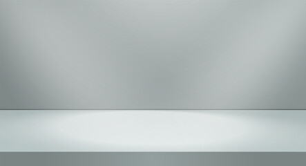 Minimalist gray and navy studio background with smooth gradient lighting and soft shadows, perfect for showcasing products, cosmetic packaging, or branding mockups on websites and online stores.