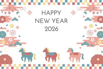 2026　午年　年賀状イラスト