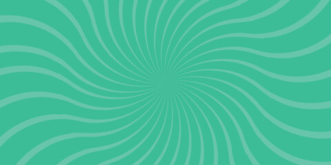 Bright Turquoise Swirling Sunburst Background with Curved Lines and Radial Pattern for Energetic Designs