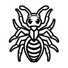 A solid style icon showing an ant symbol