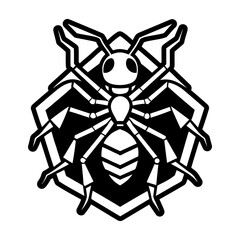 Glyph style icon representing an ant specie