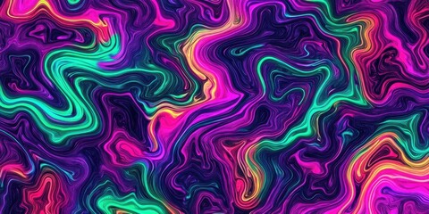 Obraz premium Abstract colorful vibrant pattern with neon swirls and fluid texture forming energetic background. Modern creative art for design projects.