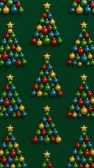 Obraz premium Festive colorful Christmas tree pattern mobile wallpaper