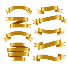 set of gold ribbons