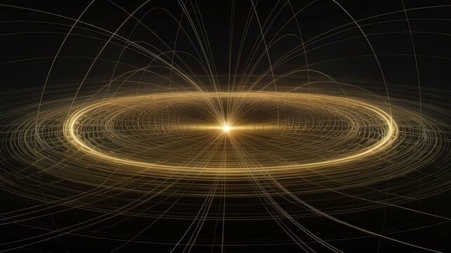 Cosmic Energy: A vibrant visualization of a celestial orb radiating energy, encapsulated by flowing lines of radiant light. It evokes a sense of infinite possibilities. 