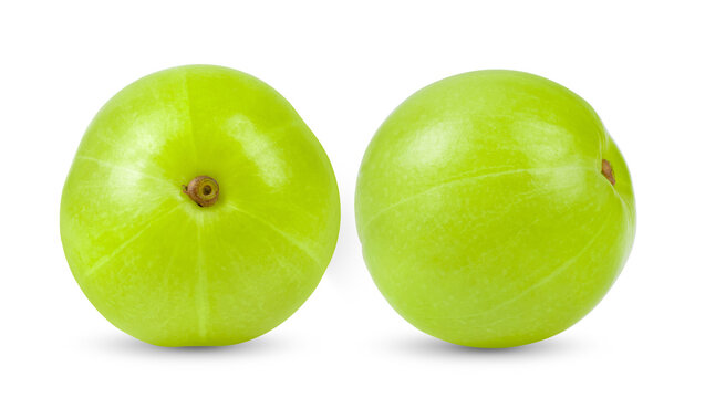 Fresh Indian gooseberries on transparent png ( Image from camera)