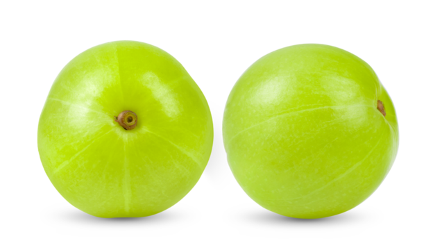Fresh Indian gooseberries on transparent png ( Image from camera)