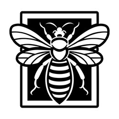 Glyph style icon representing a bee logo
