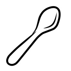 Small Spoon in Simple Hand-Drawn Line Style for Menu Design