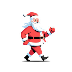 Cheerful santa claus stroll spreading christmas joy and holiday cheer on a snowy backdrop