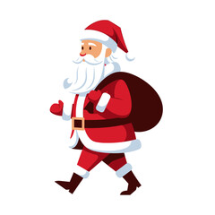 Festive santa claus delivering holiday gifts in vibrant and cheerful cartoon illustration