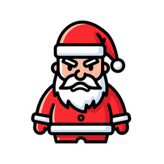 Cartoon christmas character illustration with a determined expression and holiday flair