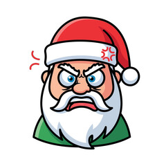 Cartoon santa displaying anger and exasperation with holiday frustrations portrayal