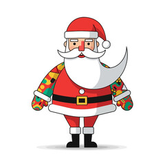 Festive Santa Claus Illustration with Colorful Design, Holiday cheer and festive spirit