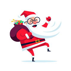 Festive santa claus illustration spreading holiday cheer with gifts and positive energy