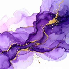 Purple, pink, gold fluid art, abstract, flowing design