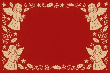 Obraz premium Vintage angelic holiday border
