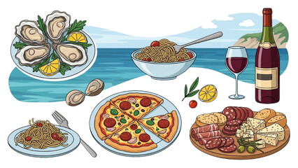 Delicious Food Adventure A Culinary Journey of Seafood, Pasta, and Pizza