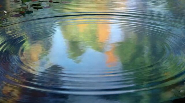 Emotional health balance Visualize an abstract representation of a calm mind, perhaps a serene lake with ripples of thoughts gen.
