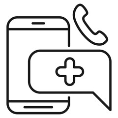 Obraz premium Telehealth Service Outline Icon