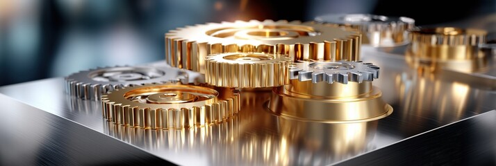 Interlocking gears creating a complex system connection