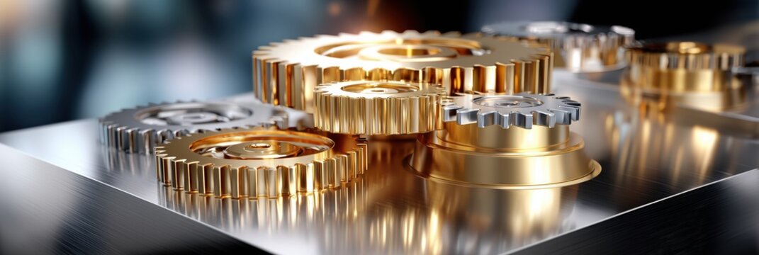 Interlocking gears creating a complex system connection