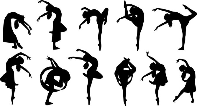 Dancer male and female silhouettes
