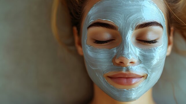 Woman relaxing with a face mask at a spa, enjoying self-care during a peaceful afternoon session