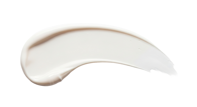 Retinol cream smear smooth precision line on white