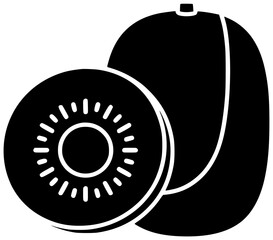 fresh illustration green silhouette fruit logo kiwifruit icon nature outline kiwi healthy food plant ripe actinidia tree organic leaf shape for vector graphic background